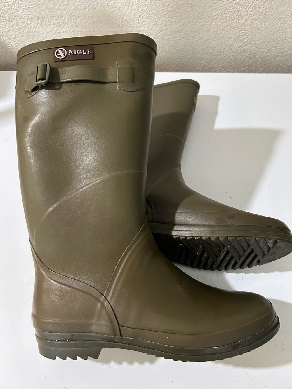 AIGLE Parcours 2 Vario Rubber Boots Made in France EU 39 Olive/Khaki